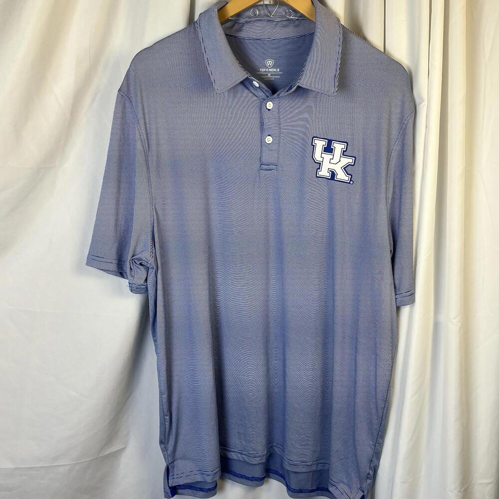 Top Of The World UK Wildcats Polo Shirt Men’s Royal Blue XL Striped EUC